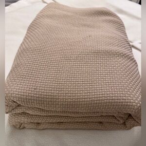 YVES DELORME France MAILLON BLANKET 98x114 King In 100% Cotton Color Pierre